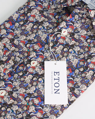 Eton People Print Contemporary Shirt / Red  3