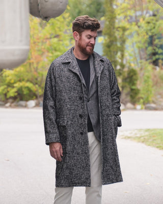 Tagliatore Charmed Donegal Raglan Sleeve Street Topcoat Salt  Pepper 1