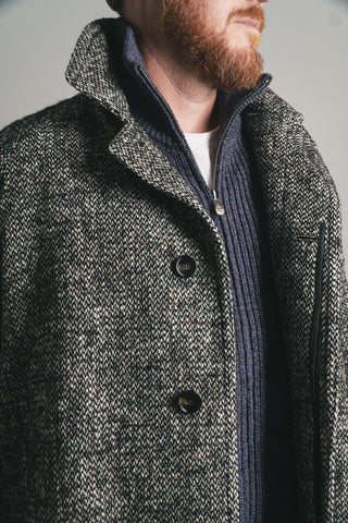 Tagliatore Charmed Donegal Raglan Sleeve Street Topcoat Salt  Pepper 2