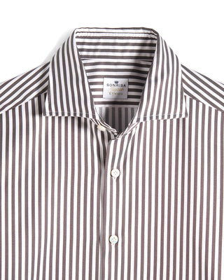 Sonrisa Superior Ethico Supima Cotton King Twill Stripe Soft Collar Shirt 4173