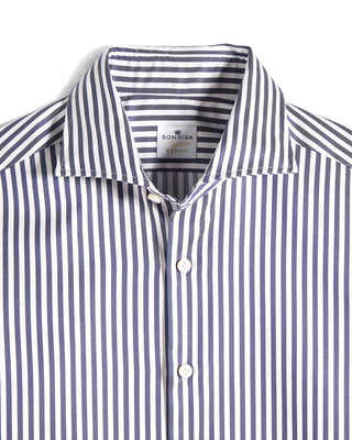 Sonrisa Superior Ethico Supima Cotton King Twill Stripe Soft Collar Shirt 4168