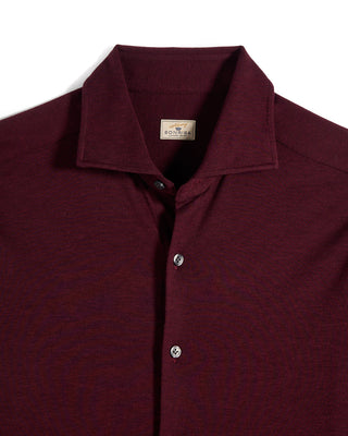 Sonrisa Ultra Soft Comfort Fit Cotton Lyocell Jersey Shirt in Bordeaux, view 2