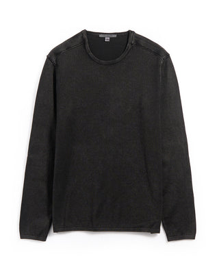 John Varvatos L/S Crew Neck In Acid Wash Black 5 5908