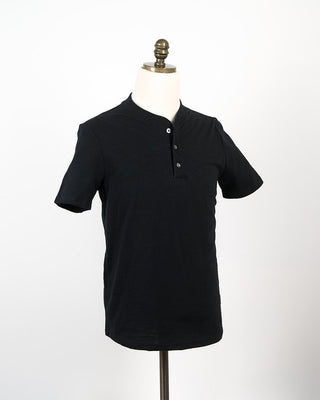 Outclass Black Slub S/S Henley Black 240