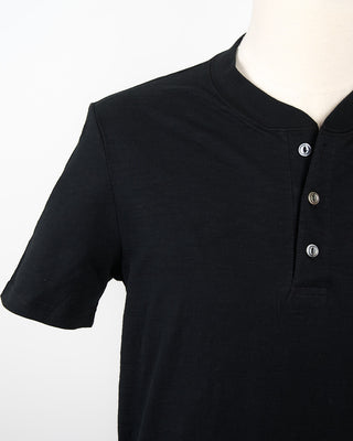 Outclass Black Slub S/S Henley Black 241