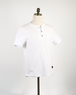 Outclass White Slub S/S Henley White 251