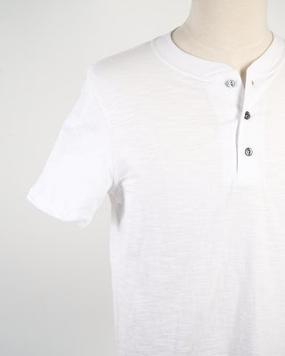 Outclass White Slub S/S Henley White 253