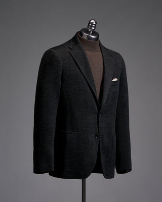 Ribbed Wool Blend Knit Blazer