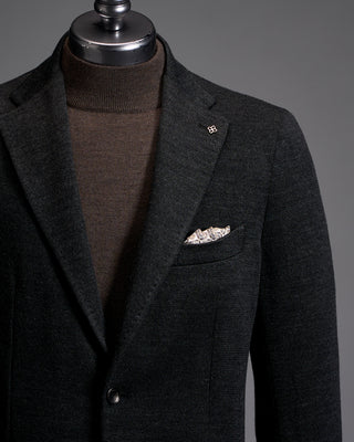 Ribbed Wool Blend Knit Blazer
