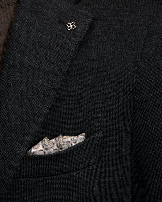 Ribbed Wool Blend Knit Blazer