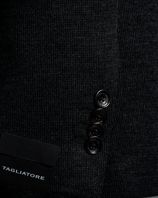 Ribbed Wool Blend Knit Blazer