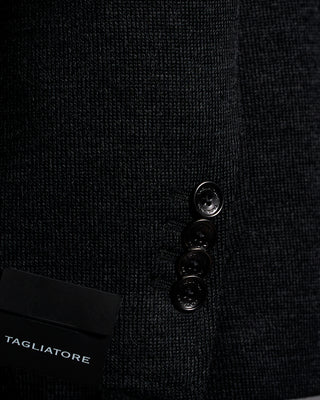 Tagliatore Ribbed Wool Blend Knit Blazer 3451