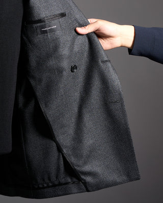 Tagliatore Basketweave Wool Double Breasted Blazer 1535