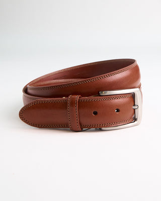 Custom Leather Double Stitch Dolce Dress Belt / Tan  1
