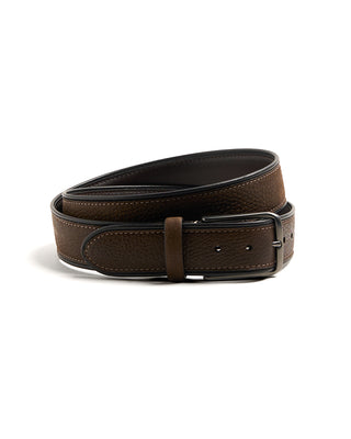 Veneta Cinture Suede Belt with Leather Piping 3260