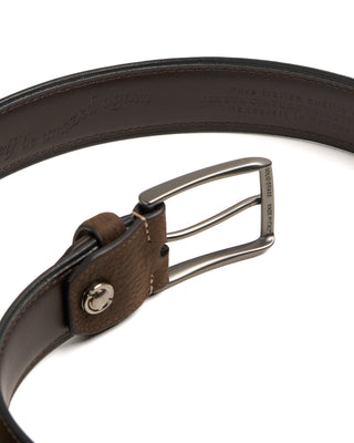 Veneta Cinture Suede Belt with Leather Piping 3262