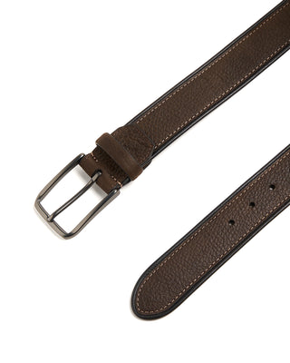 Veneta Cinture Suede Belt with Leather Piping 3263