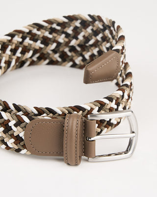 Andersons Brown Taupe  White Multi Coloured Braided Stretch Belt Brown/Taupe/White 9 1088