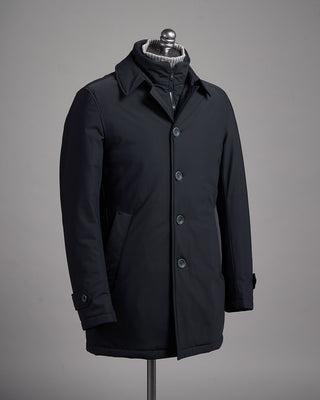 Herno Nylon Bi Stretch Car Coat W/ Windguard Navy 1 2503