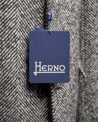Herno Wool Blend Storm System Herringbone Topcoat W/ Windguard Tan  Brown  5