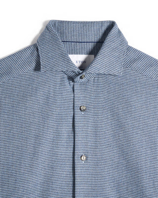 Eton Houndstooth Check Flannel Contemporary Shirt 2052