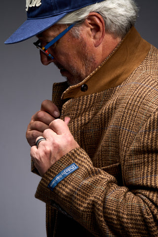 Glen check tweed jacket with a suede collar, Polo Ralph Lauren