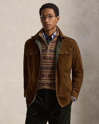 Polo Ralph Lauren Goat Leather Overshirt, front view