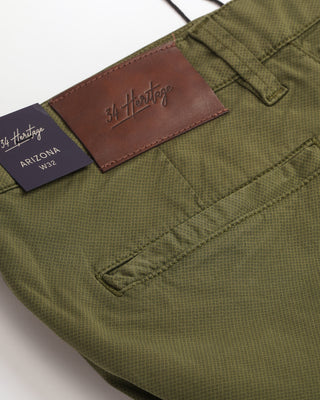 34 Heritage 'Arizona' Green Tie Print Cotton Stretch Shorts