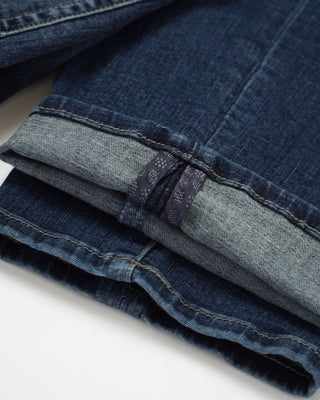 34 Heritage 'Calm' Dark Blue Brushed Organic Jeans  Side