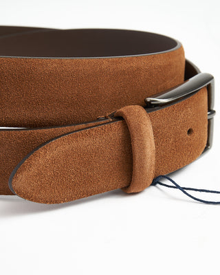 Anderson's Cognac Brown Suede Leather Belt
