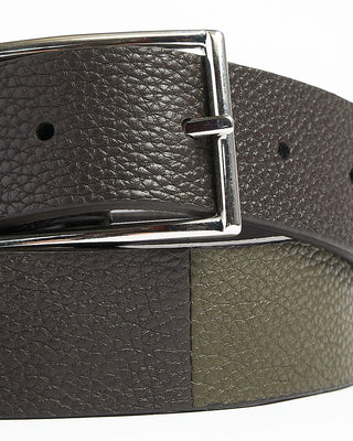 Two Tone Thin Leather Belt / Brown