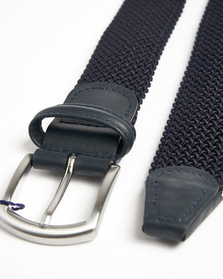 Navy Tubular Braided Stretch Cotton Belt