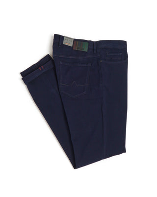 Alberto Navy 'Pipe' Soft Twill 5 Pocket Pants
