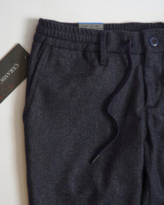 Alberto Navy 'House' Ceramica Flannel Casual Pant