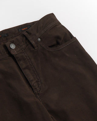 Alberto Chocolate 'Pipe' Soft Twill 5-Pocket Pants