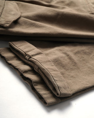 Luxe Twill Cargo Pants W/ Elasticized Drawstring Waistband / Tan