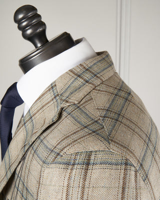 Silk Bold Check Soft Sport Jacket / Stone