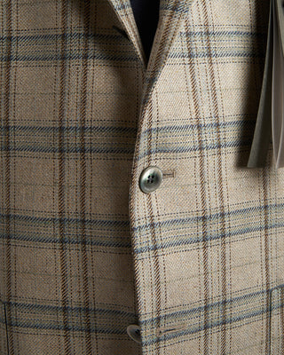 Silk Bold Check Soft Sport Jacket / Stone