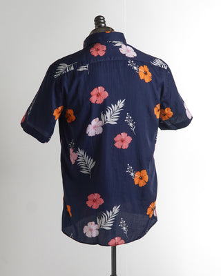 Benson 'Champlain' Floral Print Cotton & Tencel Short Sleeve Shirt