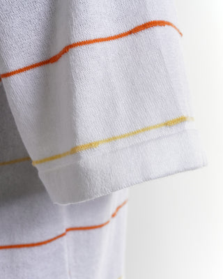 Benson 'Hampton' White Classic Fit Striped Cotton T-Shirt 