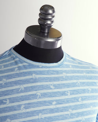 Benson Blue Moraine Reverse Stripe Print T-Shirt