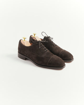 Berwick Chocolate Suede Cap Toe Oxford Dress Shoe