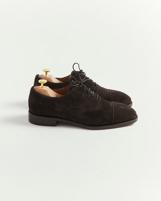 Berwick Chocolate Suede Cap Toe Oxford Dress Shoe