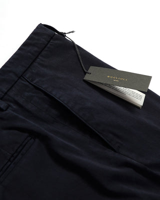 Tencel Stretch Flat Front Trousers / Navy