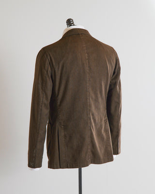 Boglioli Brown Blended Herringbone Garment Dyed Sport Jacket