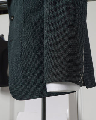 Boglioli Forest Green Microvichy Seersucker Mini Check Stretch Soft Jacket