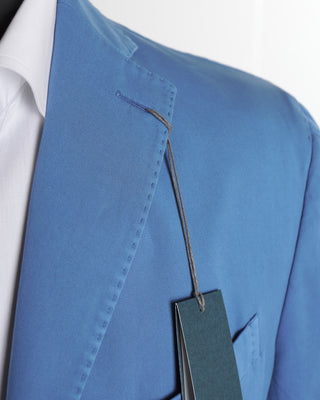 Boglioli Blue Plain Twill Cotton Stretch Garment Dyed Sport Jacket 