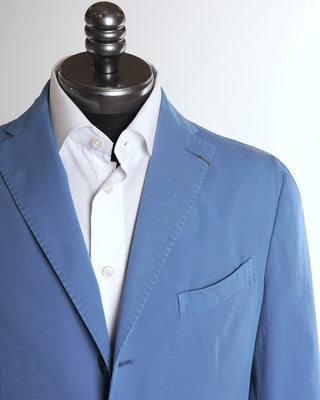 Boglioli Blue Plain Twill Garment Dyed Sport Jacket 