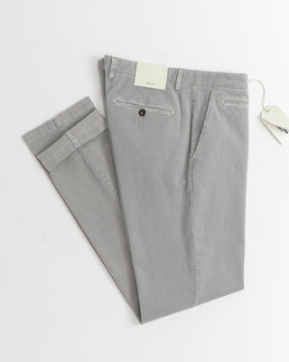 Briglia Grey Cotton Stretch Slim Fit Casual Pants