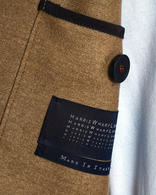 Harris Wharf London Tobacco Brown Light Pressed Wool Sweater Jacket